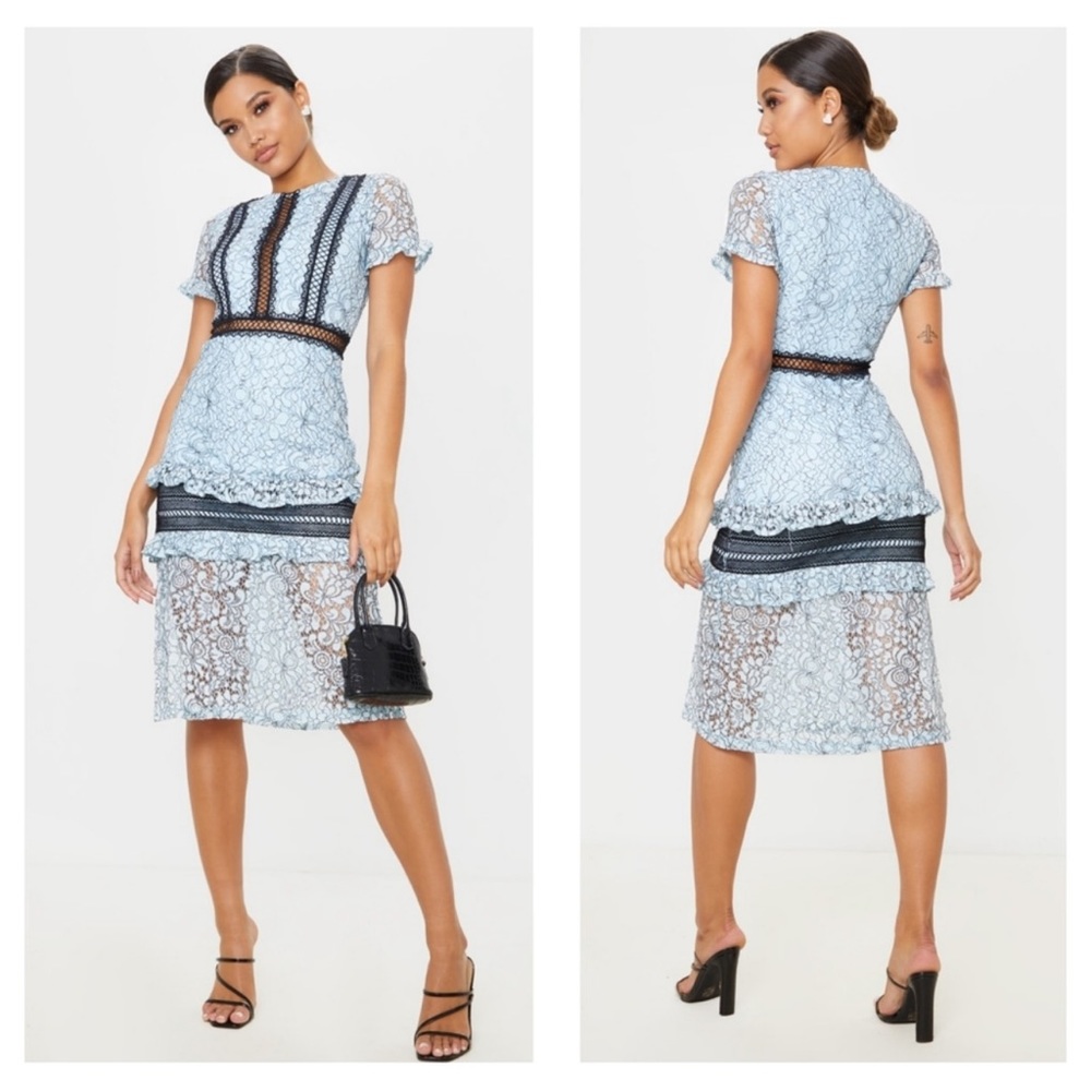 PrettyLittleThing Blue Lace Dress